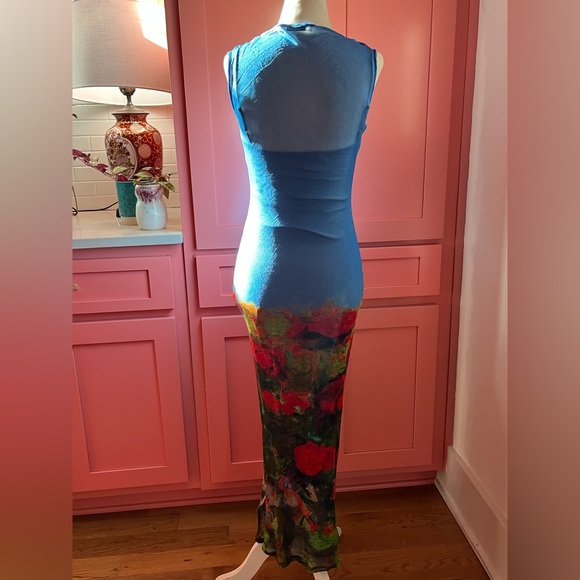 Wynn Hamlyn Rose Field Mesh Maxi Dress - Picture 8 of 13